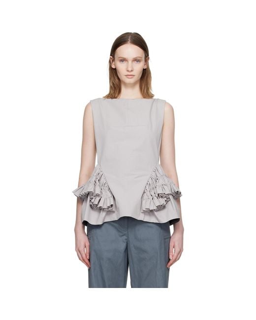 Dries Van Noten Black Ruffled Top