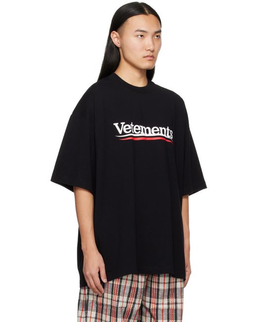 メンズ Vetements Campaign Tシャツ Black