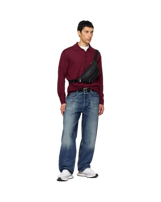 Boss Black Canvas Belt Bag for men