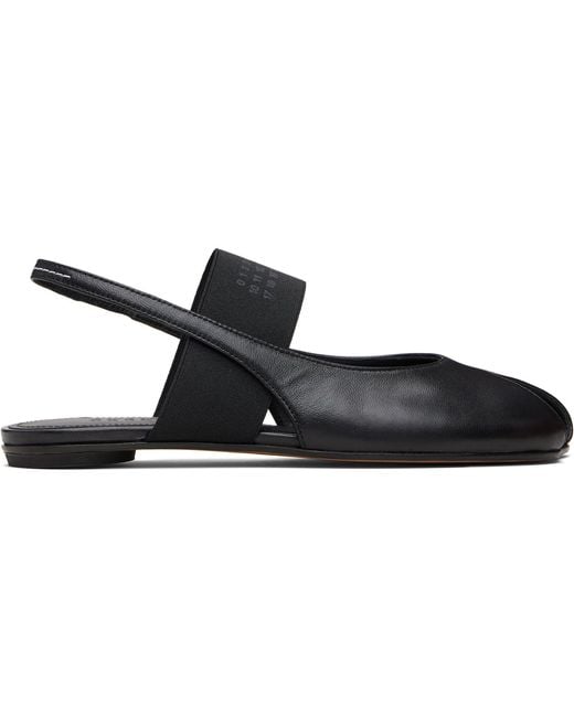 MM6 by Maison Margiela Black Anatomic Numeric Slingback Sandals