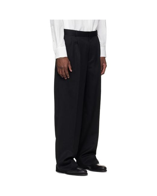 Sir Black Pleated Tailored Trousers for men