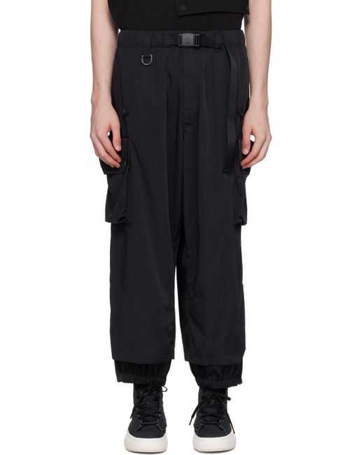 Pantalon cargo noir à revers étagés Y-3 pour homme en coloris Black