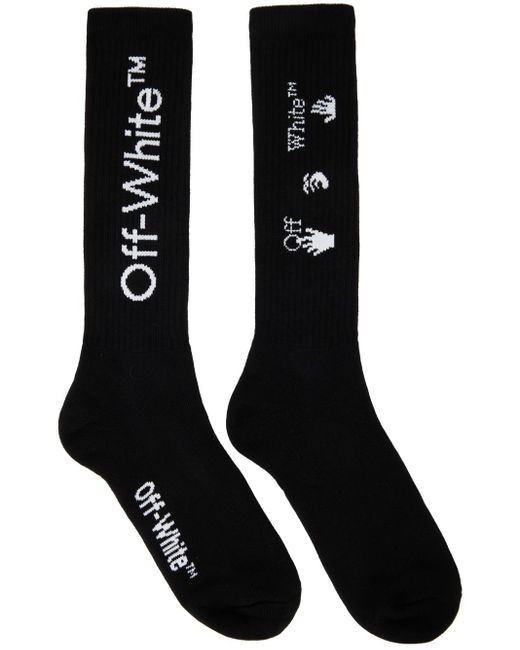 Off-White c/o Virgil Abloh Black Off- Arrow Mid Length Socks for men