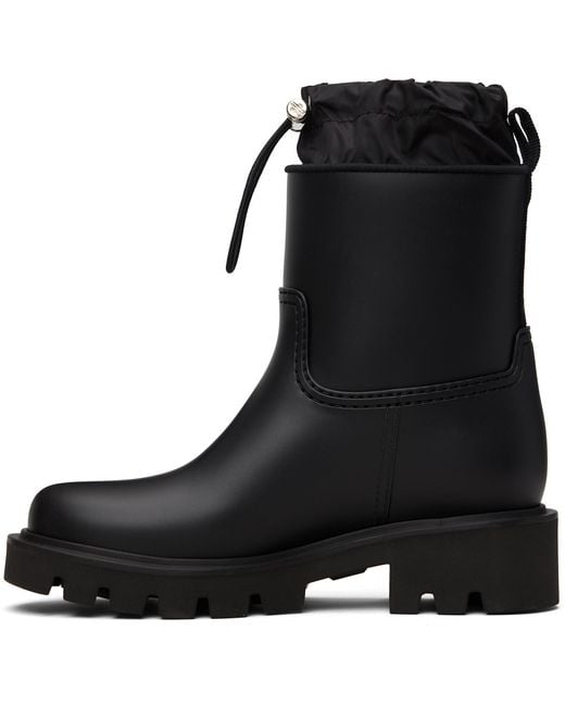Moncler Black Kickstream Rain Boots
