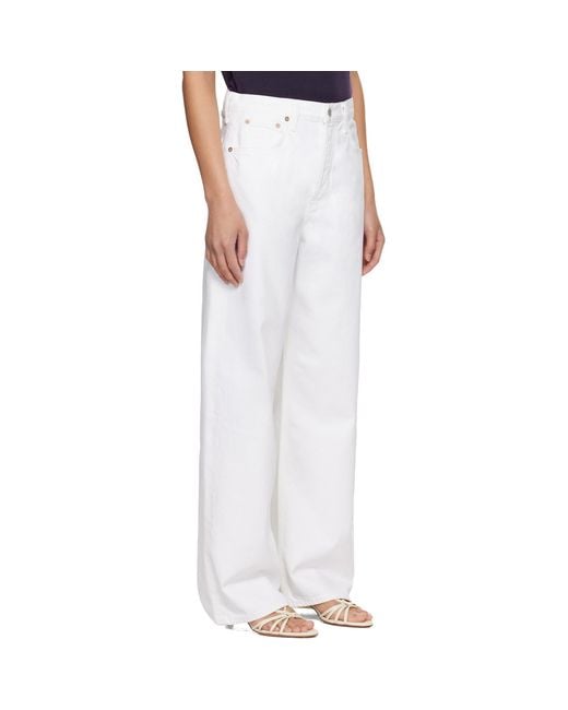 Agolde White Low Slung Baggy Jeans