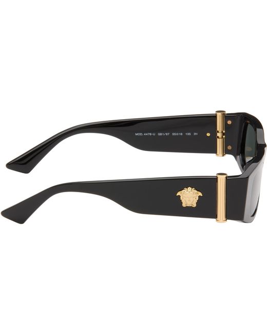 Versace Gray Medusa Glam Rectangular Sunglasses for men
