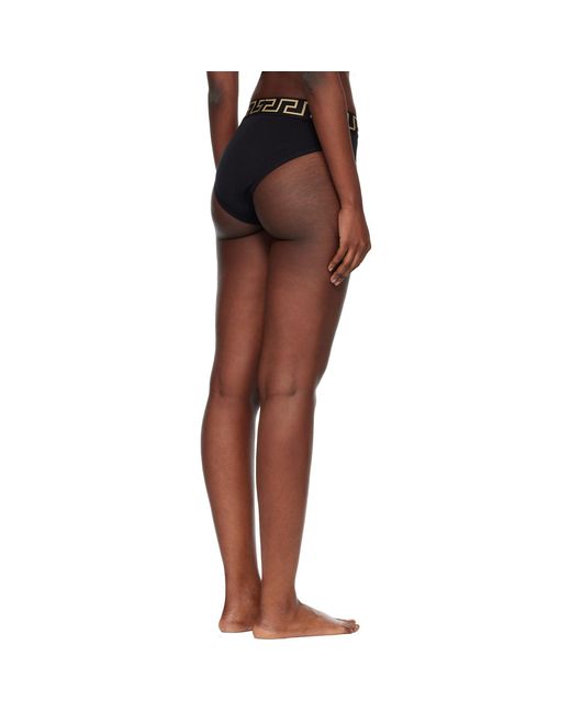 Versace Black Cotton-Jersey High-Waist Briefs