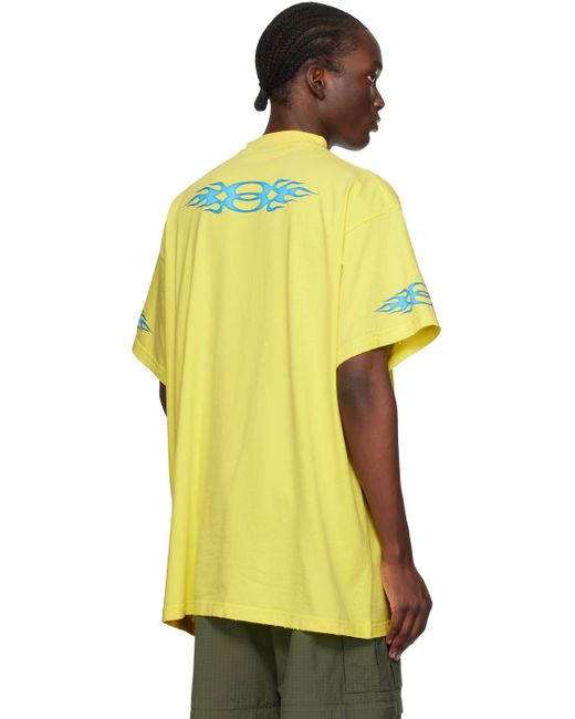 Balenciaga Yellow Burning Unity T-Shirt for men