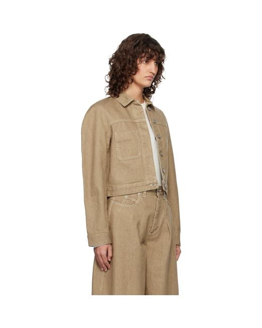 Jacquemus Natural 'The Ovalo Cargo' Denim Jacket