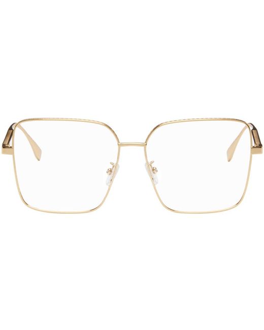 Fendi Black Gold Square Glasses