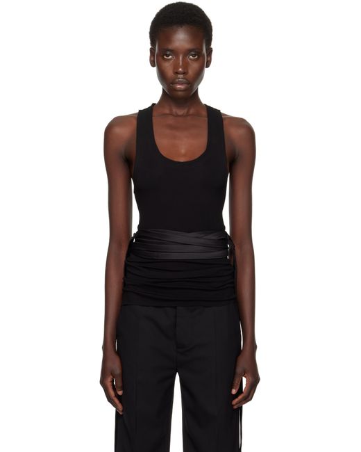 AARON ESH ブラック Satin Tie タンクトップ Black