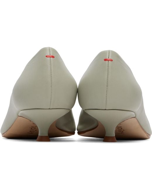 Aeyde Gray Cari Pointed-Toe Heels