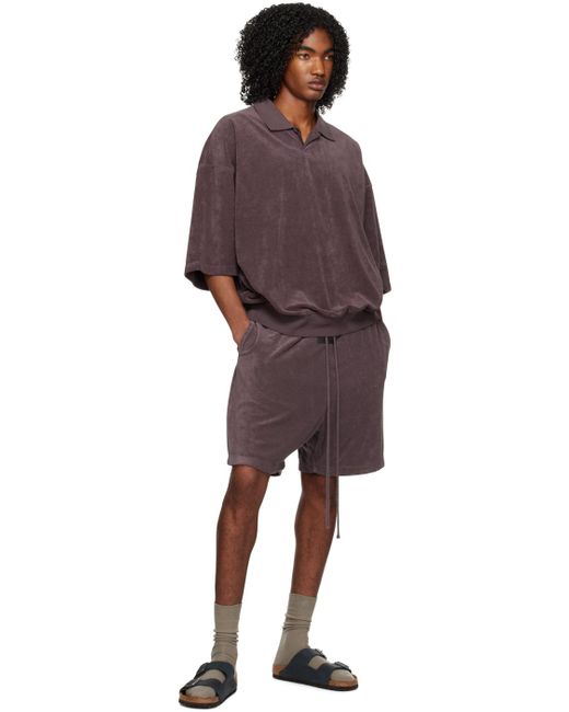 メンズ Fear Of God パープル シングルボタン ポロシャツ Purple