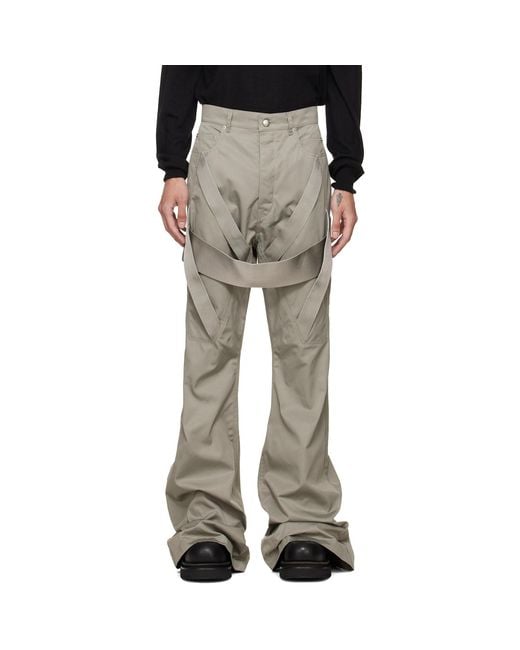 Rick Owens Gray Tower Megastrapped Bolan Bootcut Trousers for men