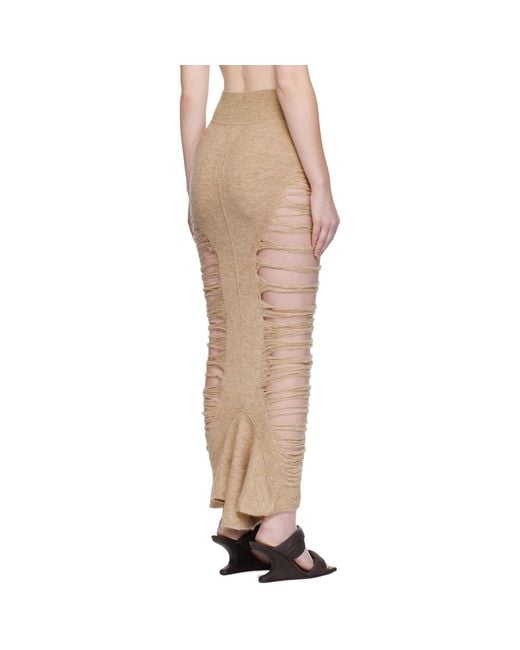Rick Owens Natural Concordians Calf Dauphine Midi Skirt