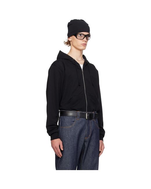 SECONDA Black One Two Hoodie for men