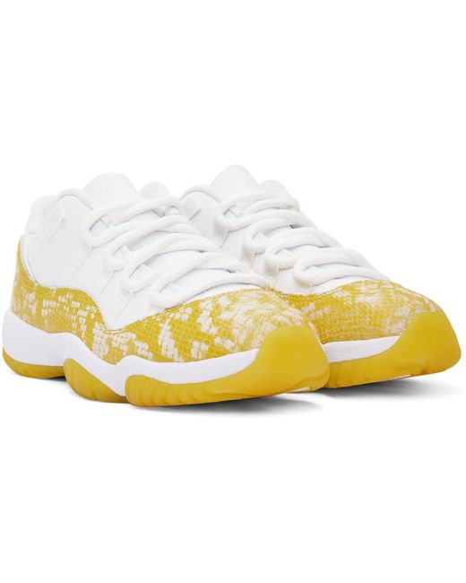 Nike Black White & Yellow Air Jordan 11 Retro Low Sneakers