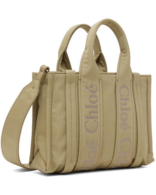 Chloé Metallic Taupe Small Woody Tote