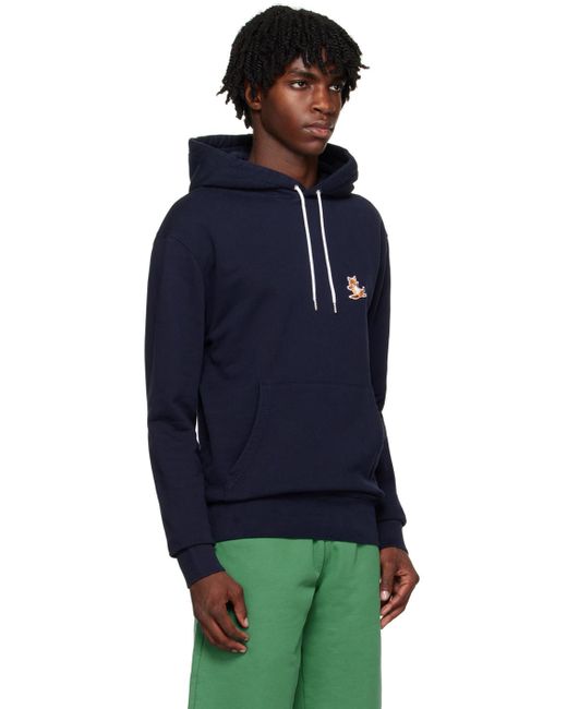 Maison Kitsuné Navy Chillax Fox Hoodie in Blue for Men | Lyst Canada