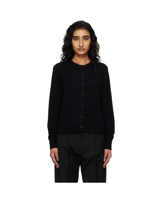 Acne Black Fitted Yak Wool Cardigan