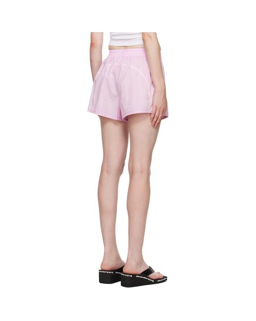 T By Alexander Wang Pink Track Shorts
