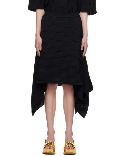 Henrik Vibskov Black Asymmetric Midi Skirt