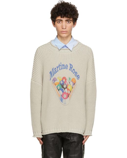 Martine Rose Gray Grey Knit Basset Sweater for men