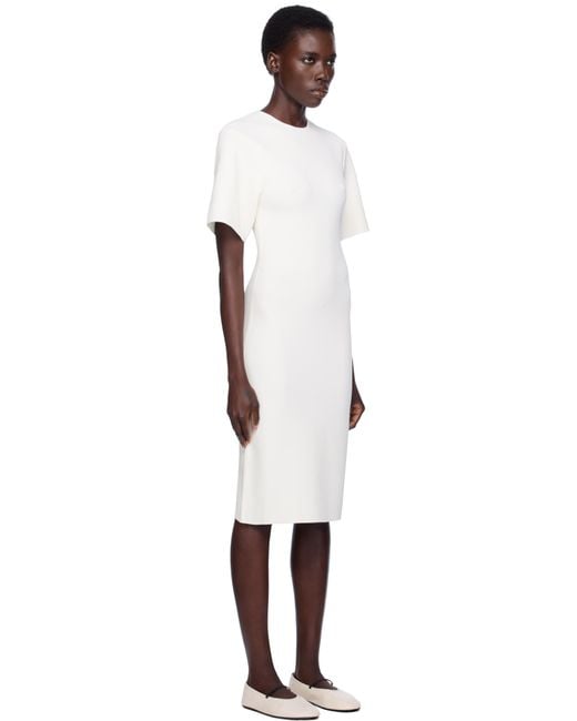 Robe Midi Blanche En Tricot Totême  en coloris Black
