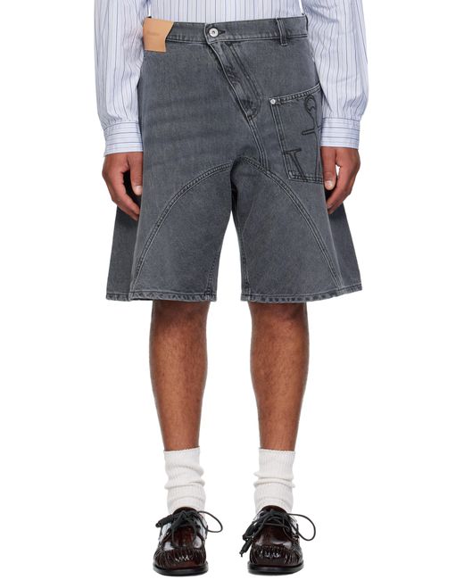 J.W. Anderson Blue Twisted Workwear Denim Shorts for men