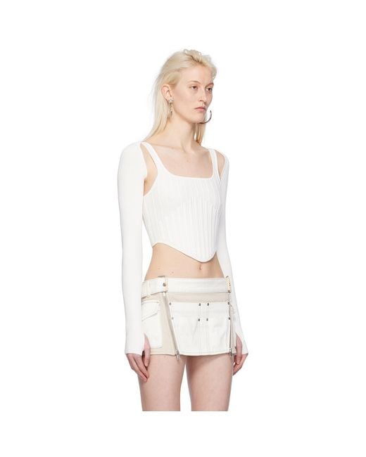 Dion Lee White Ventral Compact Corset Top