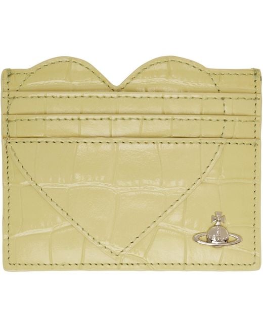 Vivienne Westwood Yellow Heart Card Holder for men