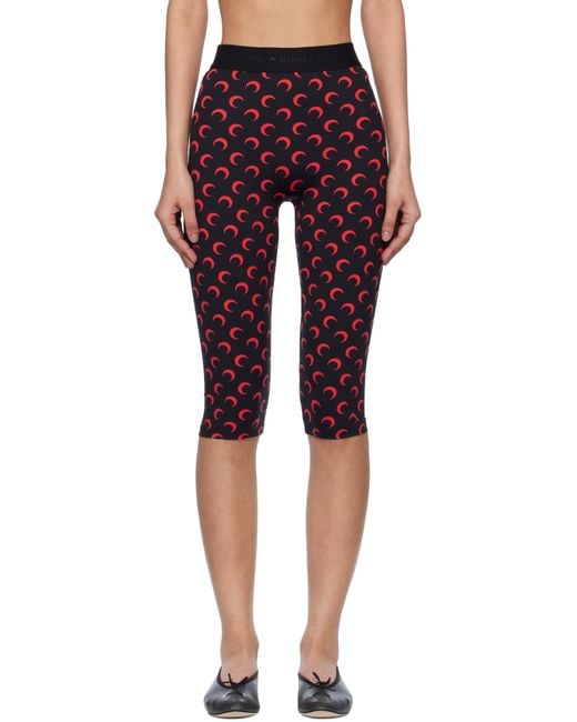 MARINE SERRE Red Ssense Exclusive Recycled Moon Jersey Capri leggings