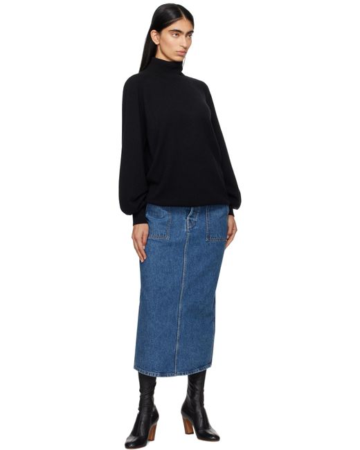 Khaite Blue Genevieve Denim Midi Skirt