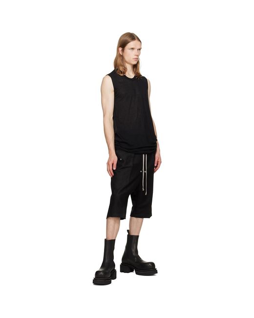 Rick Owens Black Tower Bela Pods Shorts for men