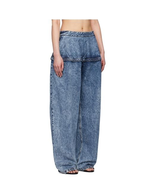Alaïa Blue Peplum Jeans