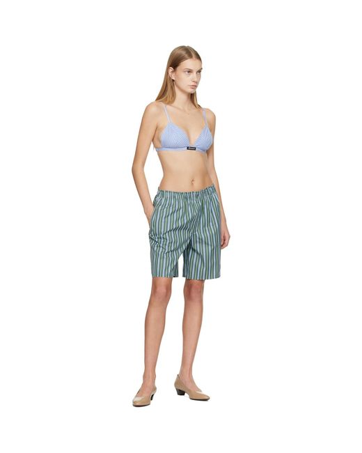 HOMMEGIRLS Blue Shirting Bralette