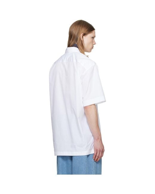 Dries Van Noten White Short Sleeve Cotton Shirt for men