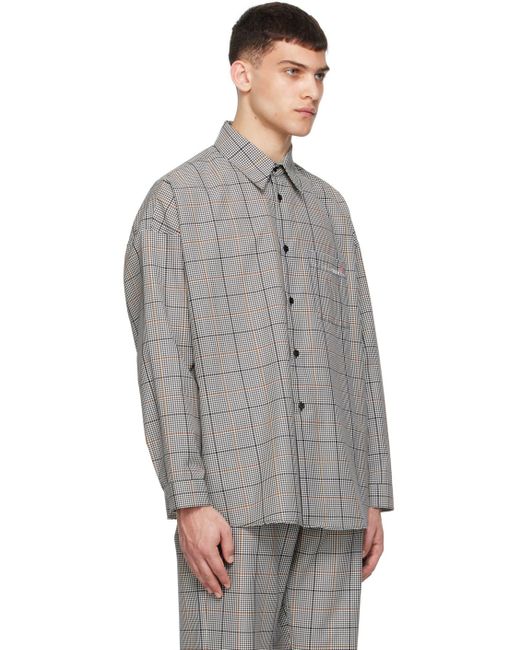 Chemise grise à carreaux Marni pour homme en coloris Gray