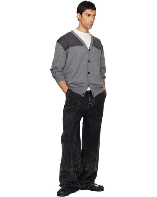 Lanvin Black Loose Fit Washed Jeans for men