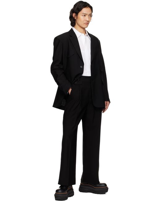 Feng Chen Wang Black Multi Slash Blazer for men