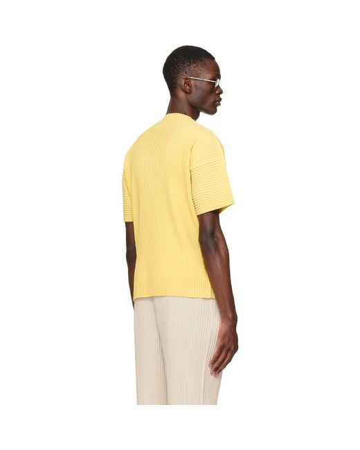Homme Plissé Issey Miyake Yellow Monthly Colors March T-Shirt for men