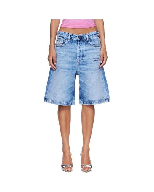 DIESEL Blue Relaxed Fluid Denim Shorts