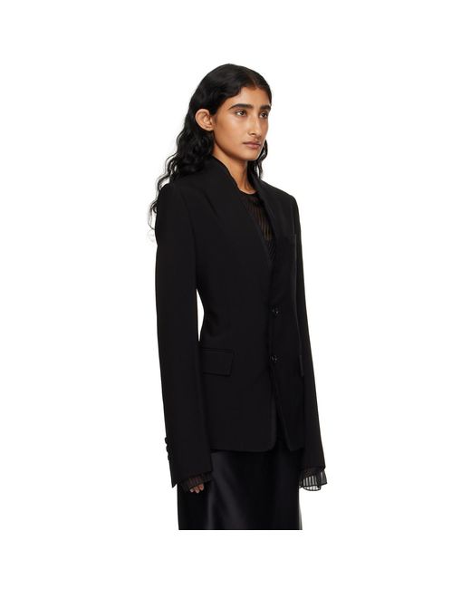 Ann Demeulemeester Black Sady Collarless Fitted Blazer