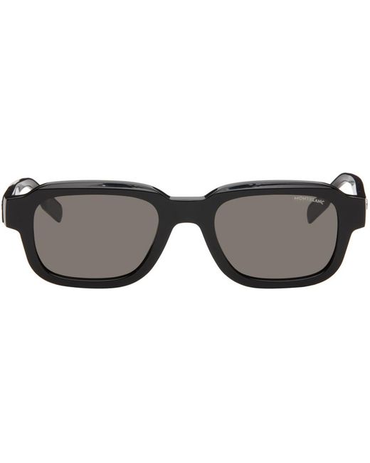 Montblanc Black Rectangular Sunglasses for men