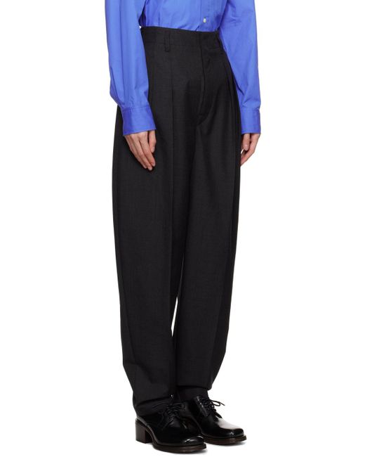 Lemaire Blue Gray Pleated Trousers