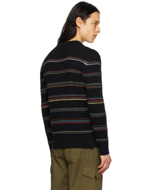 PS by Paul Smith Black Striped Crewneck for men