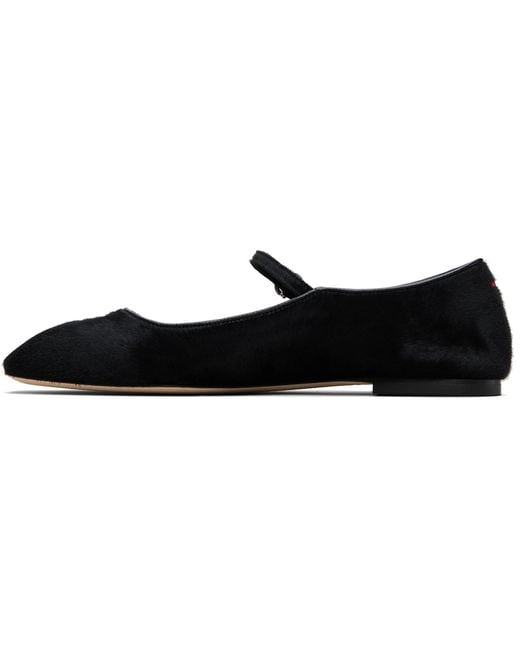 Aeyde Black Uma Ponyhair Mary-Jane Ballerina Flats