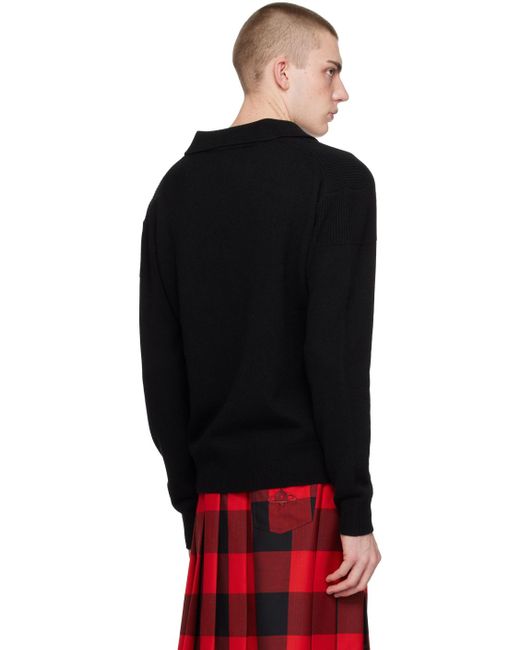 Polo noir en tricot côtelé Vivienne Westwood pour homme en coloris Black