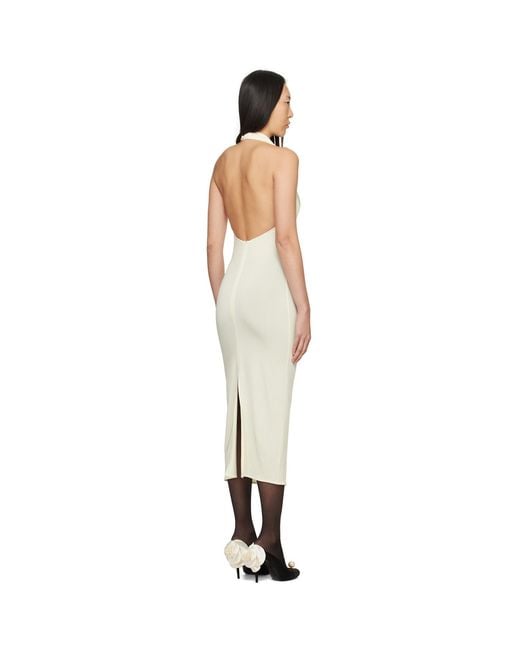 Magda Butrym Black Off-white Cowl Midi Dress