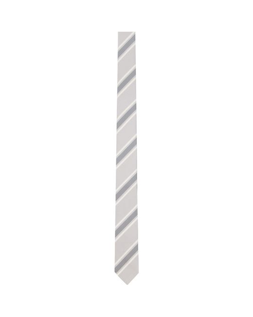 Thom Browne Black Outlined Repp Stripe Classic Tie for men